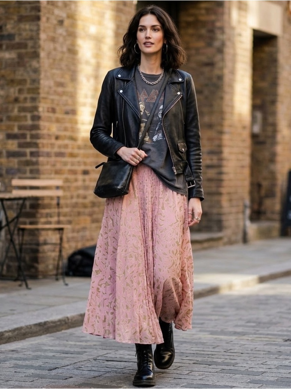 Soft Surroundings Pink and Gold Maxi Skirt
